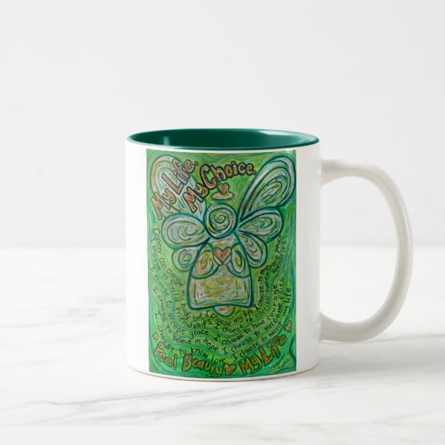 Ma vie Cancer vert Angel Mug (Droit)