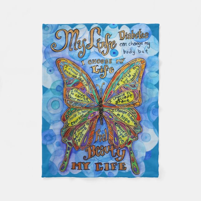 Ma vie, mon choix" Diabète couverture personnalisé (Devant)
