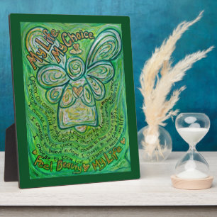 Ma vie, Mon choix Plaque de peinture d'ange vert