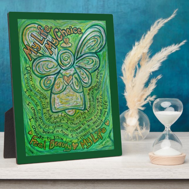 Ma vie, Mon choix Plaque de peinture d'ange vert (Côté)