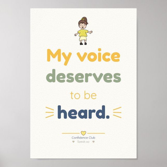 Ma Voix | Affiche d'affirmation pour enfants (Devant)