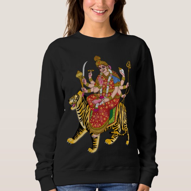 Maa Durga Sweatshirt | La déesse hindoue Durga Spi (Devant)