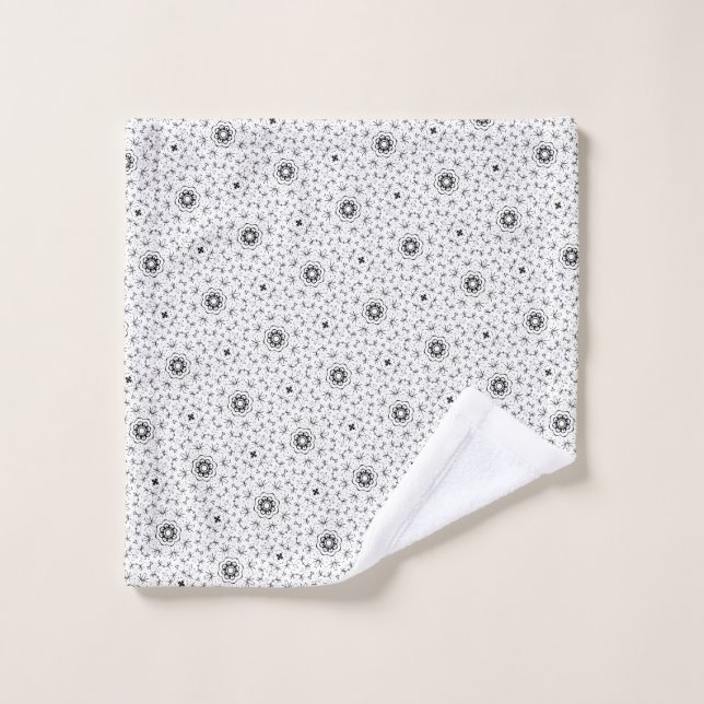Maacah001 B&W Doodle abstrait (Gant de toilette)
