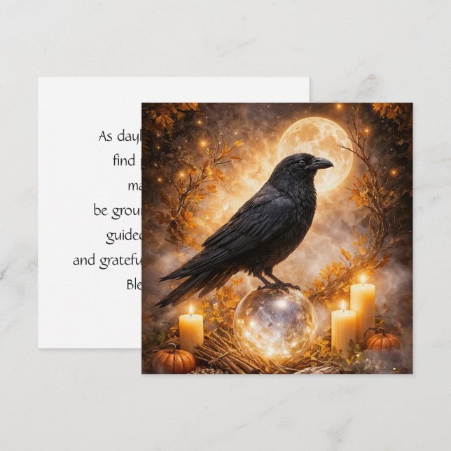 Mabon Équinoxe d'Automne Corbeau Mystique (Devant / Derrière)