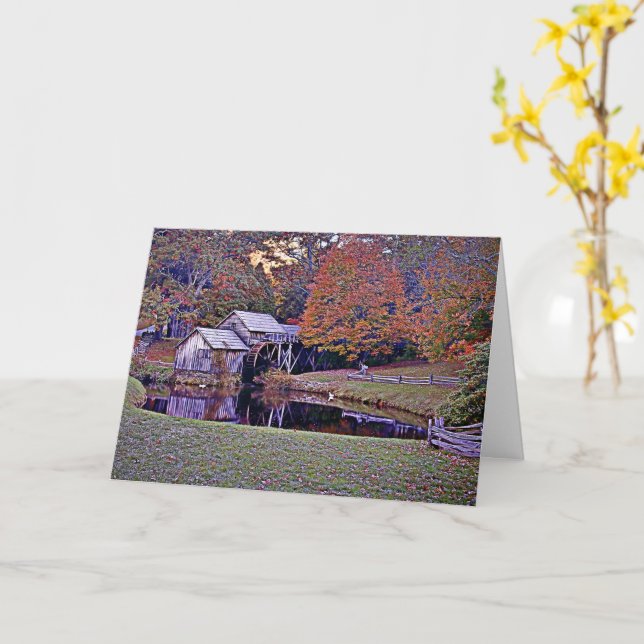 Mabry Mill à la carte de voeux d'automne (Fleur jaune)