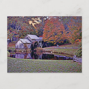 Mabry Mill À La Carte Postale Automne