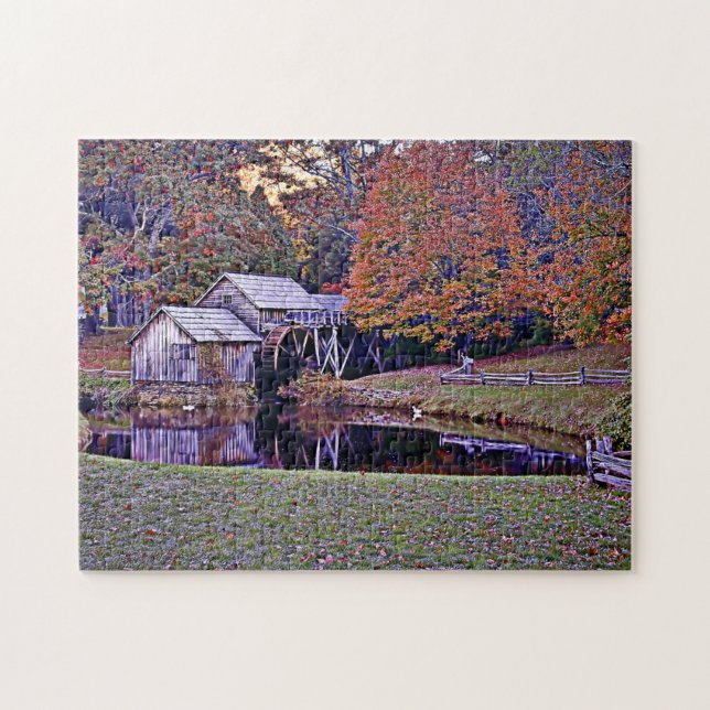 Mabry Mill dans le puzzle d'automne (Horizontal)