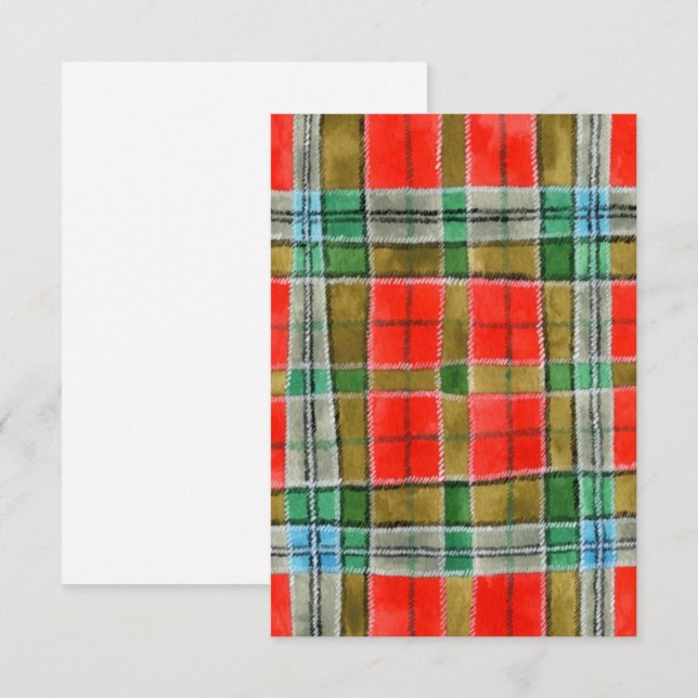 MAC BAIN TARTAN 3.5x5 Carte plate / Verticale (Devant / Derrière)