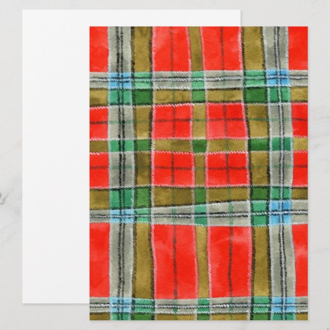 MAC BAIN TARTAN 6.5x8.75 Carte plate / Verticale (Devant / Derrière)