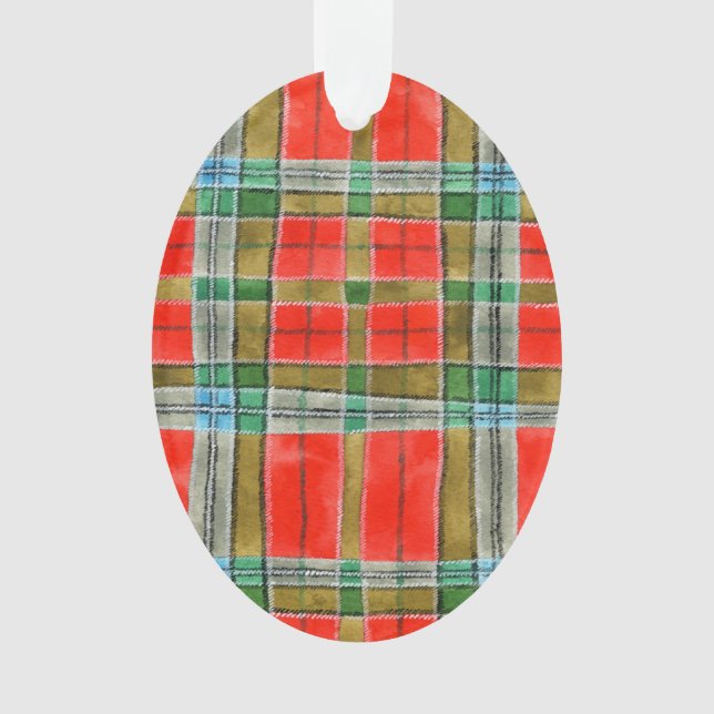 MAC BAIN TARTAN Acrylique Ornement ovale (devant)