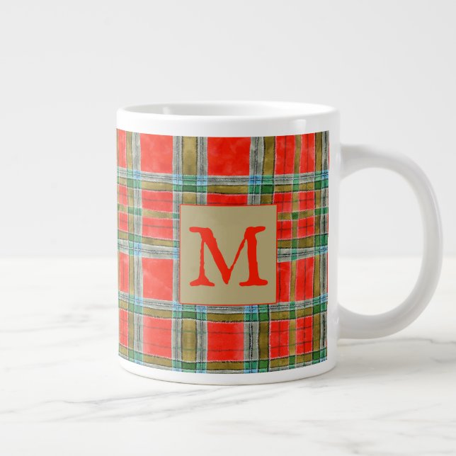 MAC BAIN TARTAN Big Mug + Initial (Droite)