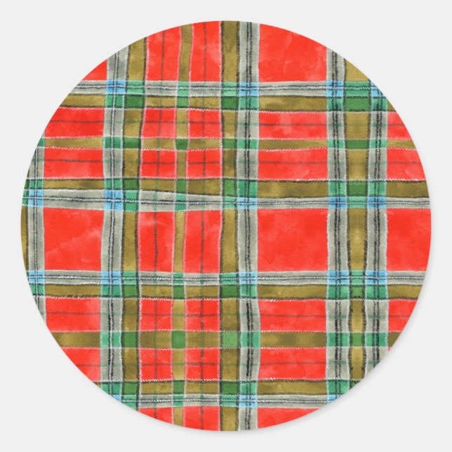 MAC BAIN TARTAN gros Stickers ronds (Devant)