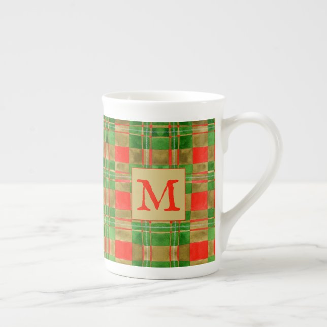 MAC GREGOR TARTAN Bone China Mug + Initial (Droite)