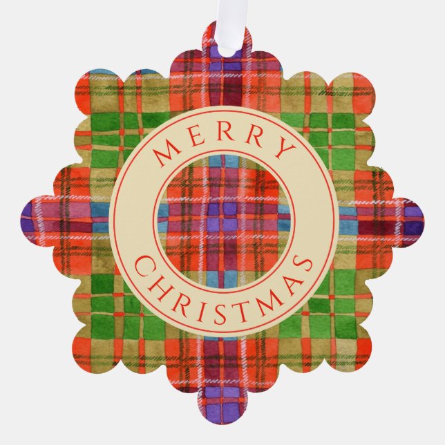 MAC RAE TARTAN Ornement en Papier Flocon de Neige  (Recto)