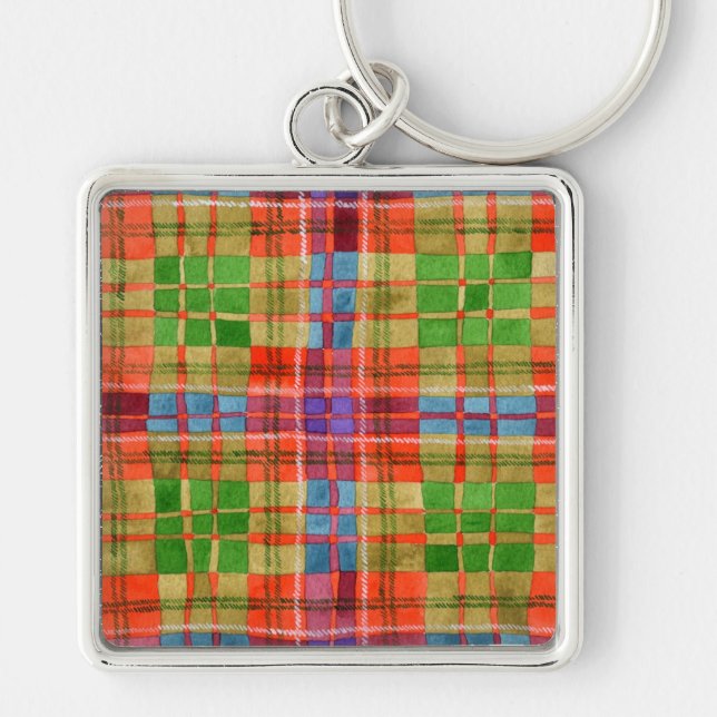 MAC RAE TARTAN Porte-clés carré de luxe (Devant)