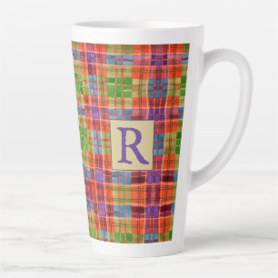 MAC RAE TARTAN Tall Latte Mug + Texte