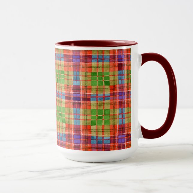 MAC RAE TARTAN Tall Maroon Combo Mug (Droite)