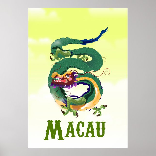 Macao Chine affiche de voyage de style Vintage (Devant)