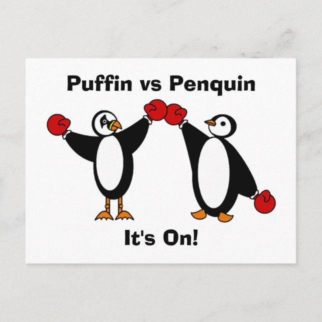 Macareux contre la carte postale de Penquin (Devant)