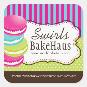 Macaron et dessert - Stickers emballage