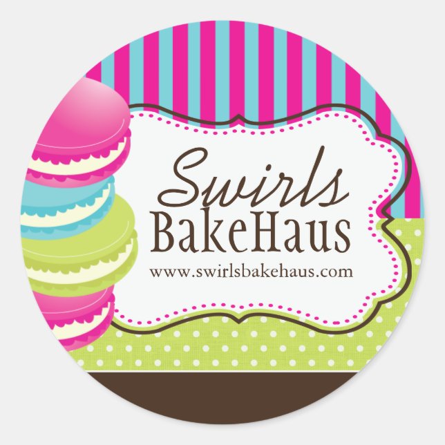 Macaron et dessert - Stickers emballage (Devant)