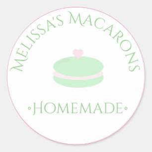 Macaron Heart Logo Stickers Boulangerie maison
