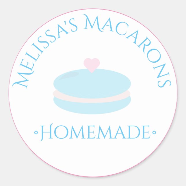Macaron Heart Logo Stickers Boulangerie maison (Devant)