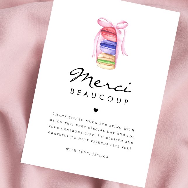 Macaron Merci Beaucoup Baby Shower Français Mariag (Créateur téléchargé)