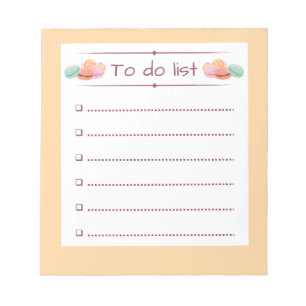 Macaron Thématique Faire Liste Bloc-Notes