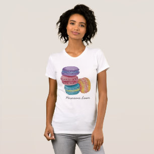 Macarons Arc-En-Ciel Cute En T-Shirt Aquarelle