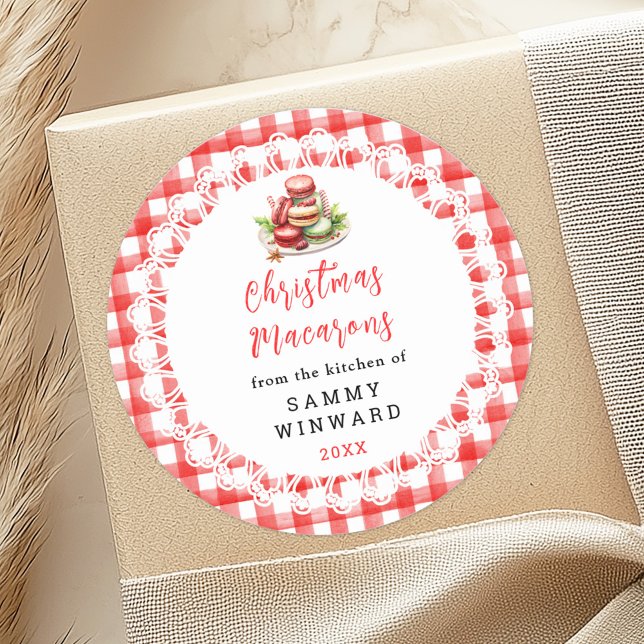 Macarons de Noël maison Étiquette alimentaire (Créateur téléchargé)