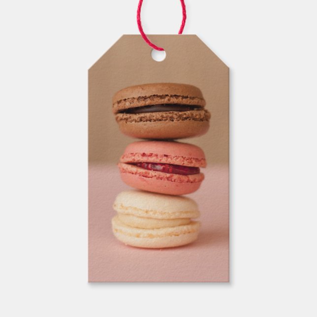 Macarons étiquettes cadeaux personnalisées (Devant)