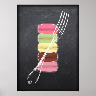 MACARONS & FORMES stylisées sur tableau