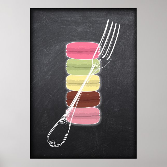 MACARONS & FORMES stylisées sur tableau (Devant)