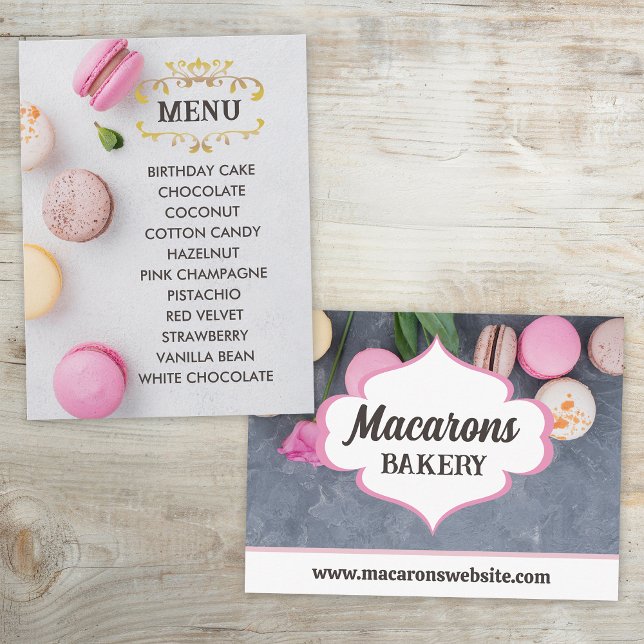Macarons gris Elégant Saveurs Menu Carte Postale (Créateur téléchargé)