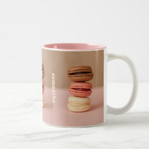 Macarons monogrammes personnalisés tasses