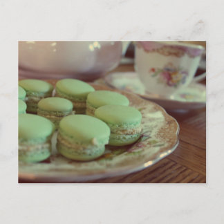 Macarons pour carte postale de thé après-midi