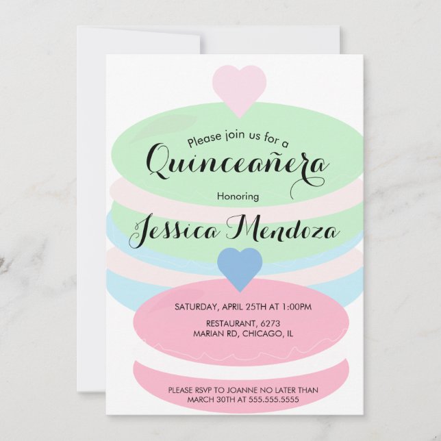 Macarons Quince Sweet 16 Invitation (Devant)