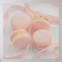 Macarons roses sucrés affiche de cuisine | Macaron