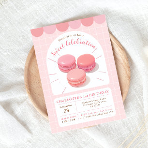 Macarons Sweet Shop Invitation Anniversaire