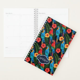 Macaw Et Le Motif De L'Hibiscus Ajouter Votre No