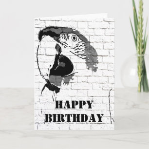 Macaw Graffiti Bonne carte d'anniversaire