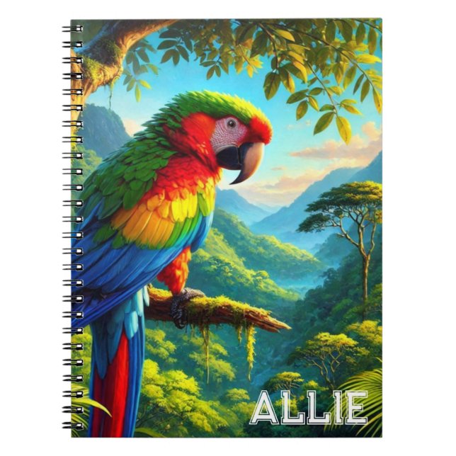 Macaw Parrot Rainforest Spiral Carnet photo (Devant)