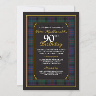 MacDonald Tartan 90e anniversaire Invitation