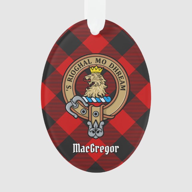 MacGregor Crest sur Rob Roy Tartan Ornament (devant)