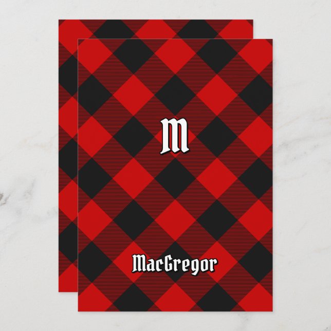 MacGregor Rob Roy Tartan Invitation (Devant / Derrière)