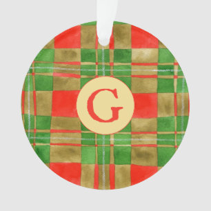 MACGREGOR TARTAN Cercle Acrylique Ornement + Initi