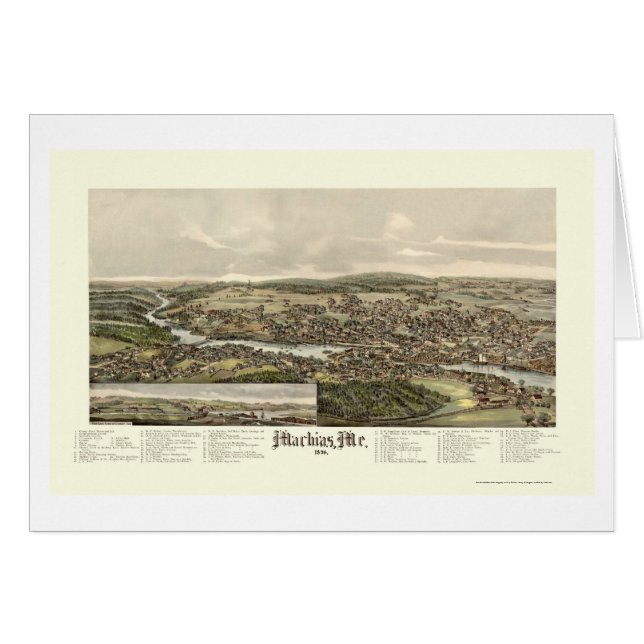 Machias, JE carte panoramique - 1896 (Devant horizontal)