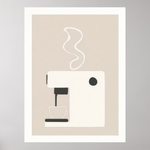 Machine à café simple - Affiche d'art de cuisine m
