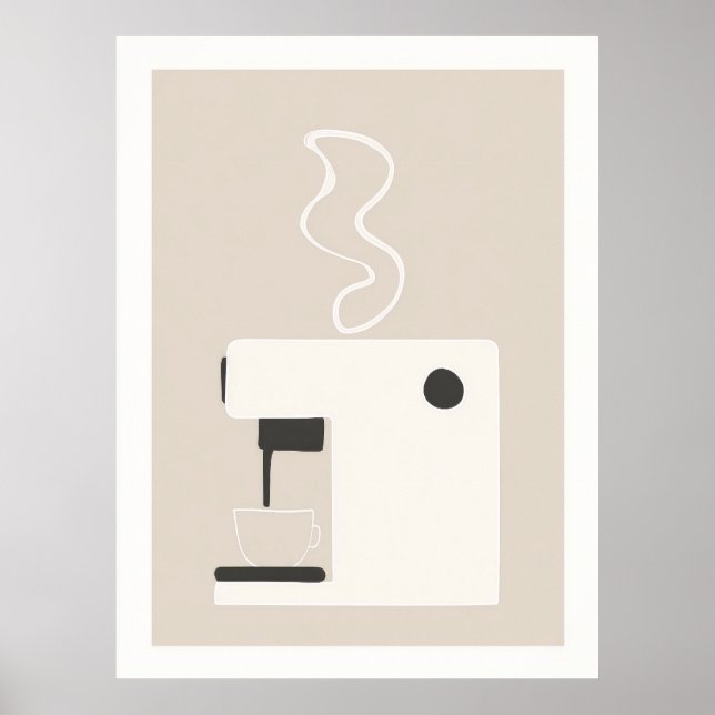 Machine à café simple - Affiche d'art de cuisine m (Devant)